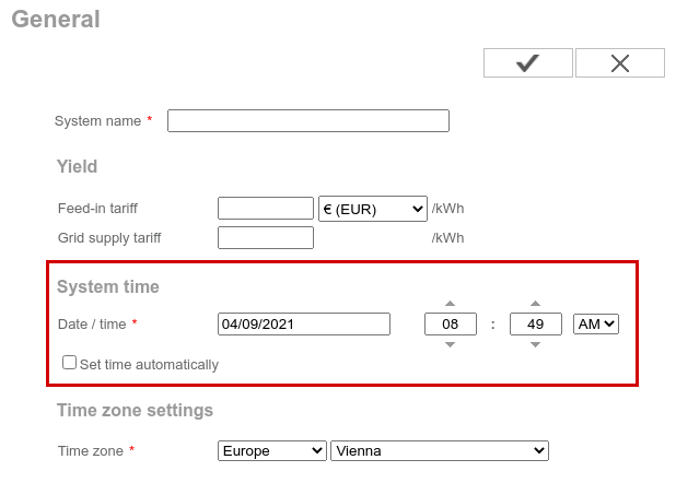 Configure date and time.